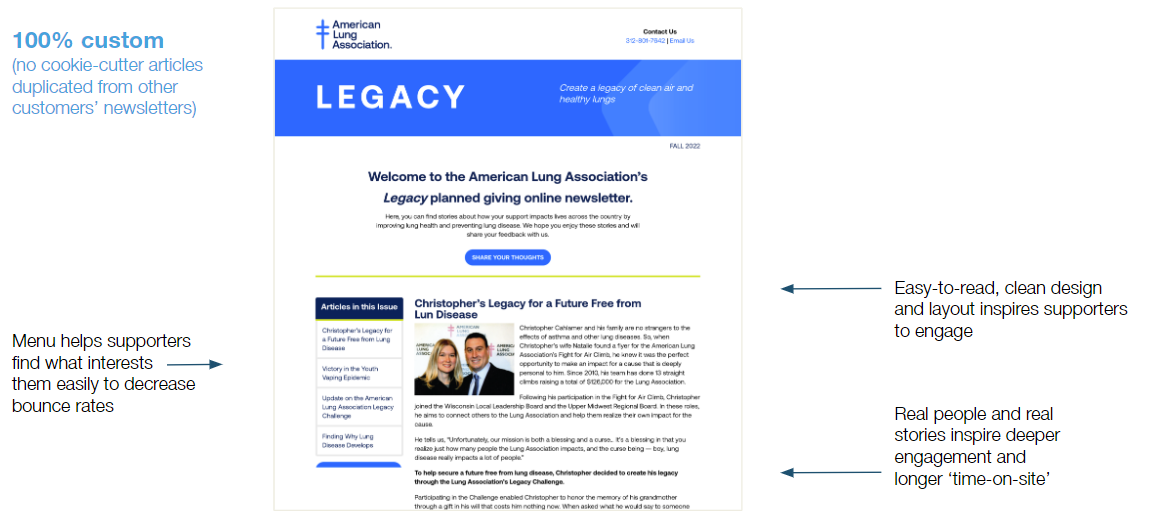 Digital newsletter example pt 1 - Amer Lung Assc Digital newsletter example pt 1 - Amer Lung Assc