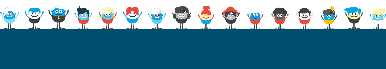 Line up of MS cartoon characters