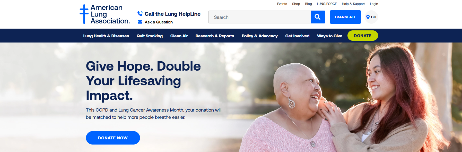 American Lung Assc Homepage Banner